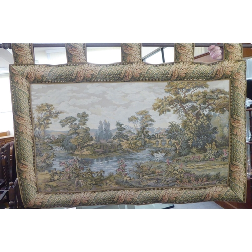 108 - A wall hanging tapestry, depicting a rural scene  37