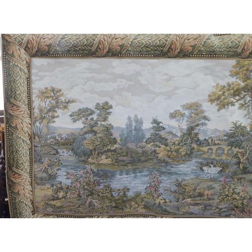 108 - A wall hanging tapestry, depicting a rural scene  37