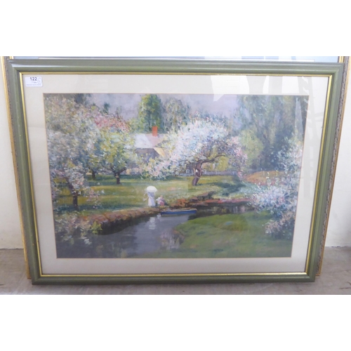 122 - Three framed pictures: to include after Bernard Cathelin - 'Autumn'  print  16