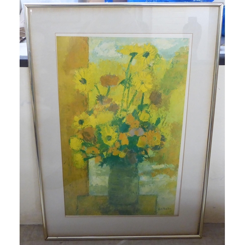 122 - Three framed pictures: to include after Bernard Cathelin - 'Autumn'  print  16