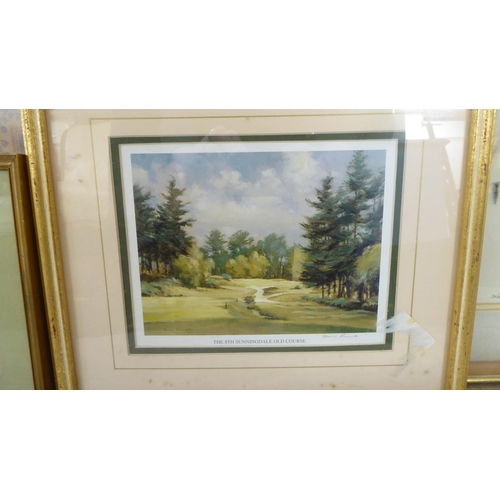 130 - Framed pictures and prints: to include Jan Godman - a street scene  watercolour  bears a s... 