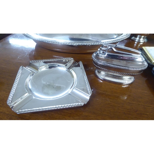 140 - EPNS and other collectables: to include a Ronson silver plated table lighter 