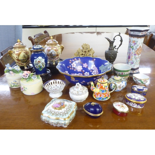 143 - Cloisonné, porcelain and other collectables: to include miniature teapots and vases  4