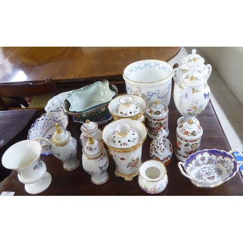 145 - Decorative ceramics: to include a pair of Aynsley china Cottage Garden pattern vases and covers ... 