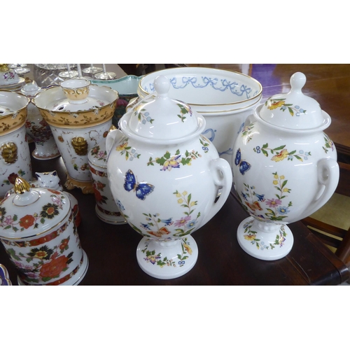 145 - Decorative ceramics: to include a pair of Aynsley china Cottage Garden pattern vases and covers ... 