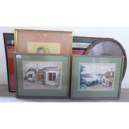 148 - Framed pictures and prints: to include two works by P Delaney - 'Sydney Views'  pen and waterco... 