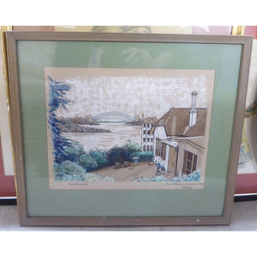 148 - Framed pictures and prints: to include two works by P Delaney - 'Sydney Views'  pen and waterco... 