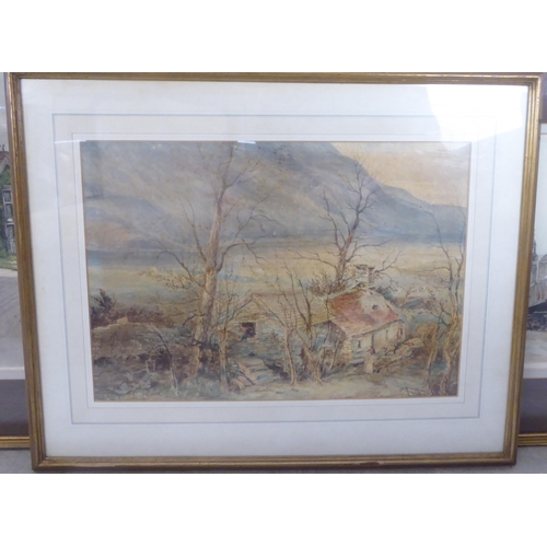 161 - Framed pictures and prints: to include rural landscapes  watercolours  bears an indistinct signature... 