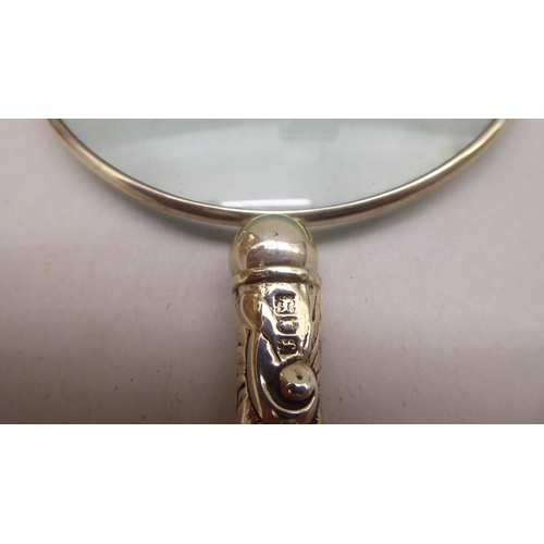 193 - Silver collectables: to include a hand mirror with engine turned decorated  indistinct marks&nb... 