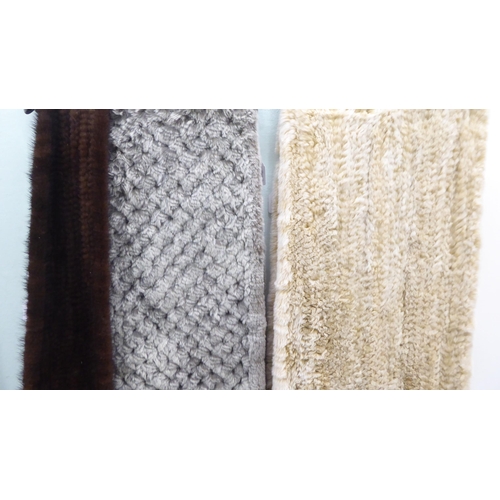 203 - Three fur stoles/wraps 