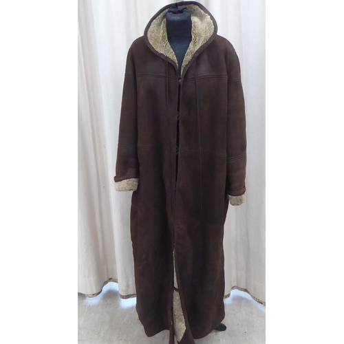 205 - A lady's Giorgio Armani Shearling full length sheepskin coat  approx. size 14