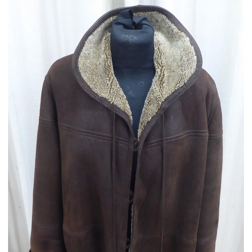 205 - A lady's Giorgio Armani Shearling full length sheepskin coat  approx. size 14