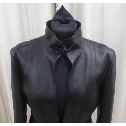 222 - A lady's Gucci black leather jacket  size 8