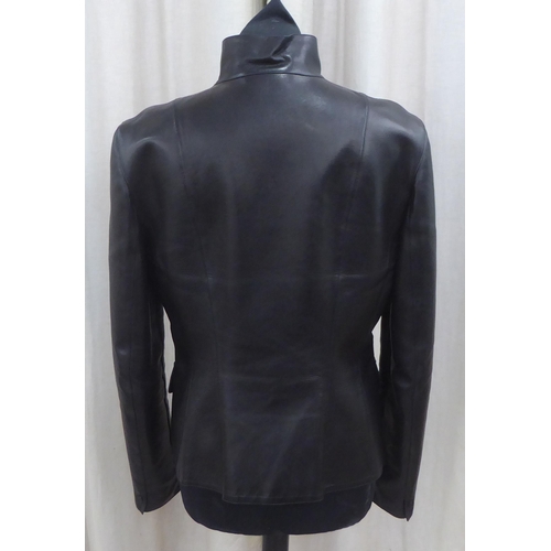 222 - A lady's Gucci black leather jacket  size 8