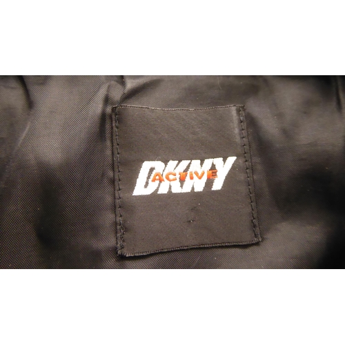 228 - A lady's Sweaty Betty black rainproof jacket  size XS; and a DKNY Active black fabric jacket wi... 