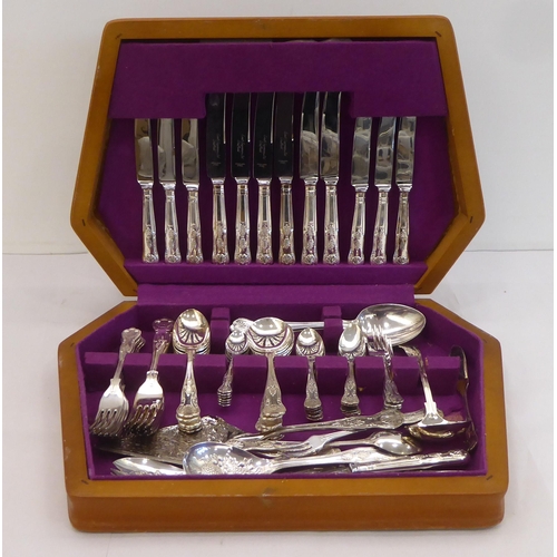 245 - A Smith Seymour Ltd of Sheffield EPNS and stainless steel bladed Kings pattern cutlery and flatware,... 