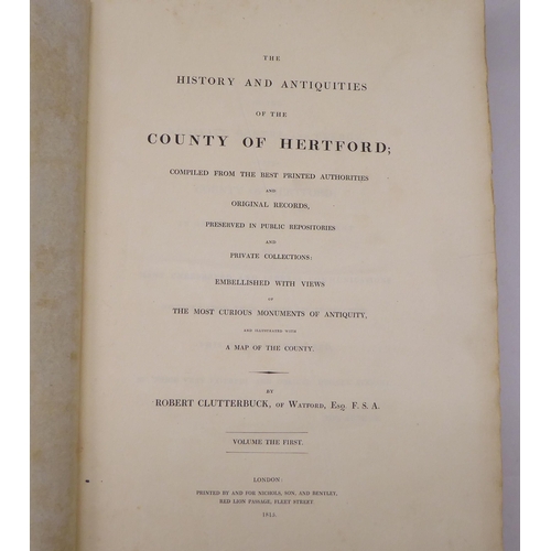 269 - Book: 'The History and Antiquities of the County of Hertford' volume the First, printed by Nichols, ... 