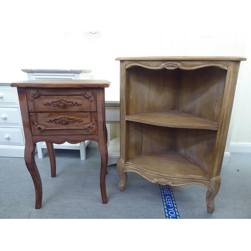 303 - Seven items of small modern furniture: to include a French inspired mahogany wash painted, two drawe... 