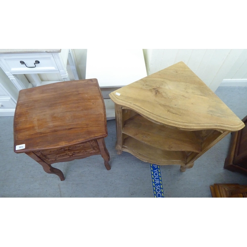 303 - Seven items of small modern furniture: to include a French inspired mahogany wash painted, two drawe... 