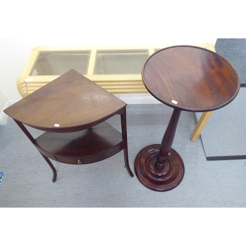 319 - Small furniture: to include an Edwardian string inlaid mahogany oval two tier occasional table, rais... 