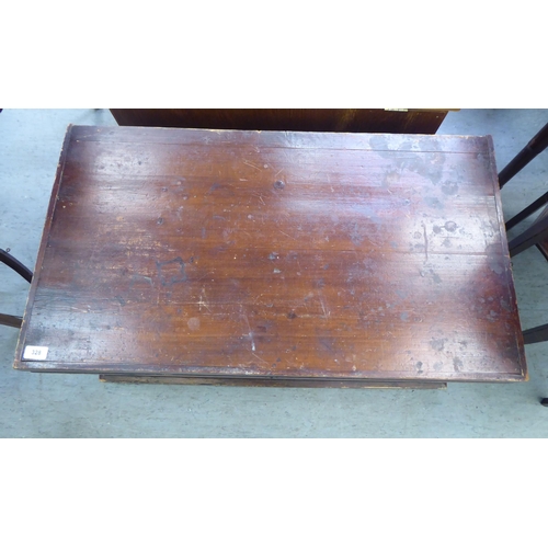 328 - An early 20thC pine chest with straight sides and a hinged lid, on a plinth&nbsp; 17