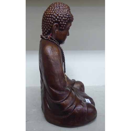 349 - A gilded plaster model, a seated Buddha&nbsp; 19