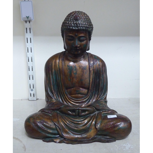 349 - A gilded plaster model, a seated Buddha&nbsp; 19