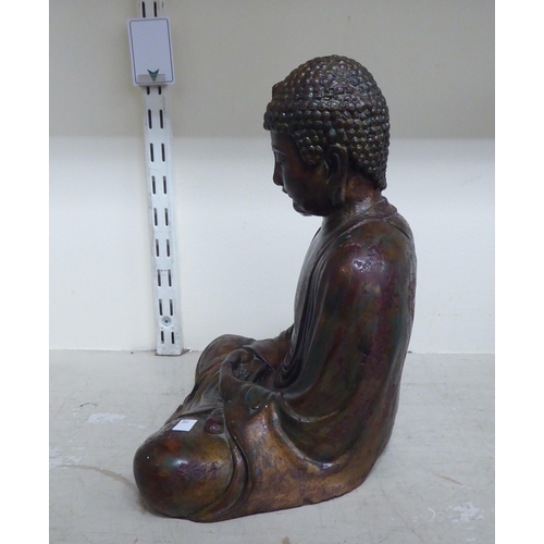 349 - A gilded plaster model, a seated Buddha&nbsp; 19