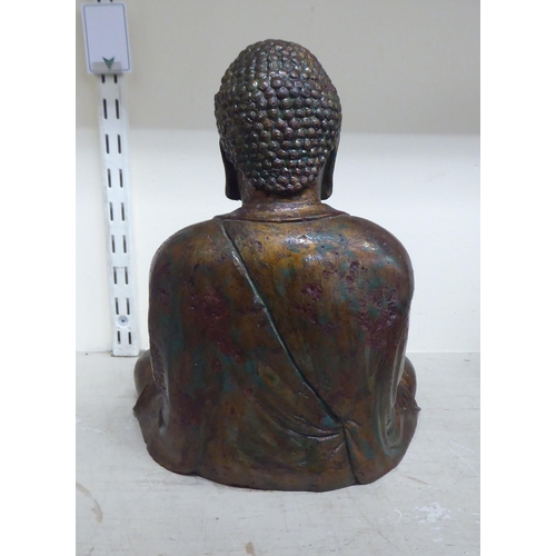 349 - A gilded plaster model, a seated Buddha&nbsp; 19