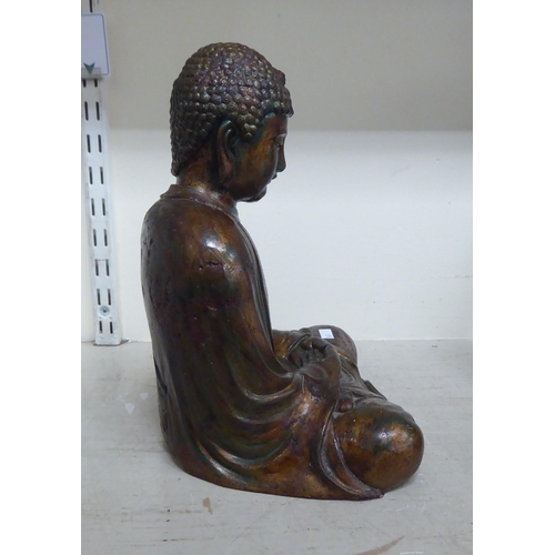 349 - A gilded plaster model, a seated Buddha&nbsp; 19