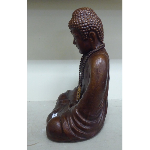 349 - A gilded plaster model, a seated Buddha&nbsp; 19