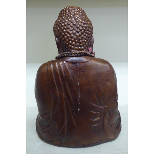 349 - A gilded plaster model, a seated Buddha&nbsp; 19