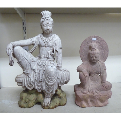350 - A white painted terracotta figure, a seated deity&nbsp; 20
