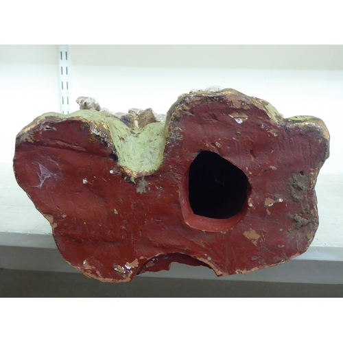 350 - A white painted terracotta figure, a seated deity&nbsp; 20