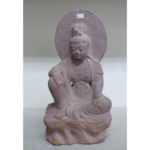 350 - A white painted terracotta figure, a seated deity&nbsp; 20