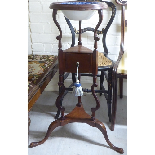 64 - Small, mainly 19thC furniture: to include a late Regency black painted bedroom chair 