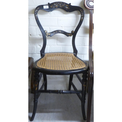 64 - Small, mainly 19thC furniture: to include a late Regency black painted bedroom chair 