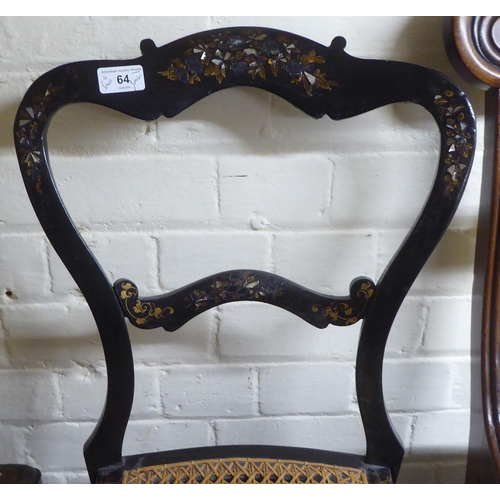 64 - Small, mainly 19thC furniture: to include a late Regency black painted bedroom chair 