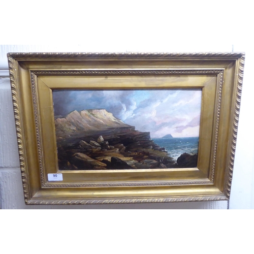 90 - Early 20thC European School - a shoreline scene  oil on board  8