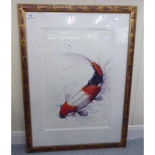 175 - Lee Preston - a carp  watercolour  bears a pencil signature  15