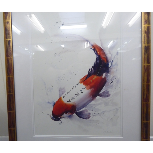 175 - Lee Preston - a carp  watercolour  bears a pencil signature  15