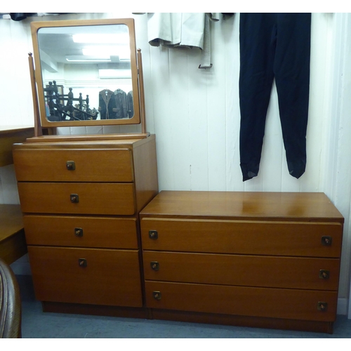 229 - 1980s teak bedroom furniture, viz. a dressing mirror  23