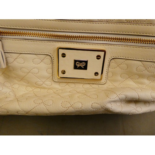 117 - An Anya Hindmarch cream coloured leather tote bag with a dust cover