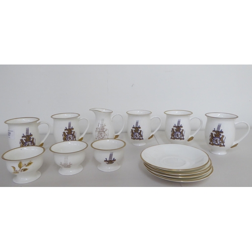 127 - Bone china Earl Grey pattern teaware