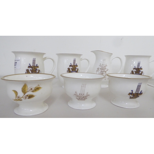 127 - Bone china Earl Grey pattern teaware