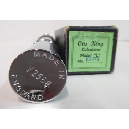 143 - An Otis King model L slide calculator  no. V2558  boxed with instructions