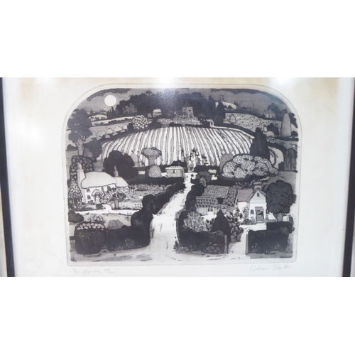 155 - After Graham Clarke - 'Sunflowers'&nbsp; Limited Edition 80/100 monochrome print&nbsp; bears a penci... 