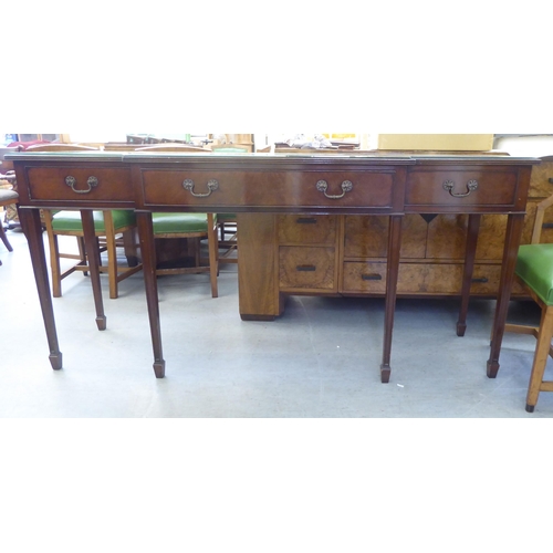 158 - An Arthur Brett & Sons, Norwich, Georgian style mahogany breakfront serving table, comprising th... 