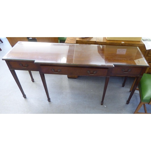 158 - An Arthur Brett & Sons, Norwich, Georgian style mahogany breakfront serving table, comprising th... 