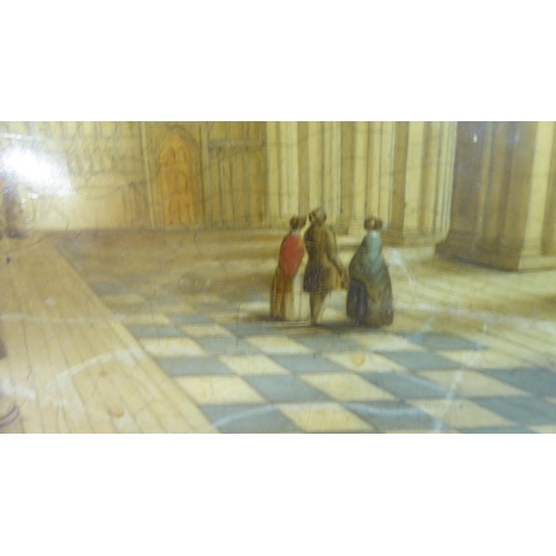 55 - Late 19thC European School - a cathedral interior&nbsp; oil on board&nbsp; 9